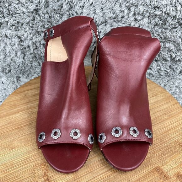 Coach Edison Merlot Heels Open Toe Mules Women's 10 B G2503 - Picture 8 of 12